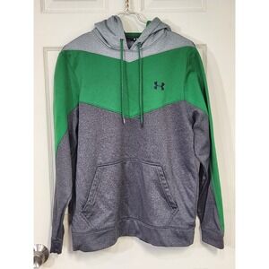 Under Armour Hoodie Hooded Sweatshirt Shirt Men's Medium‎ Loose Gray Green ~ VG